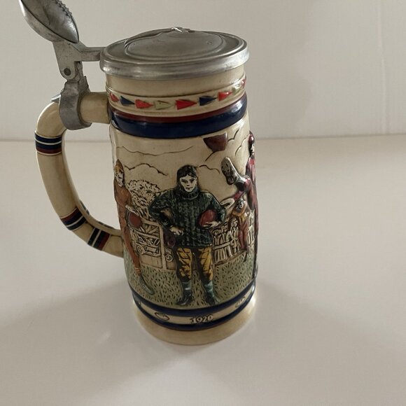 Vintage 1983 Avon Great American Football Ceramic Lidded Beer Stein Ceramarte - Picture 14 of 16